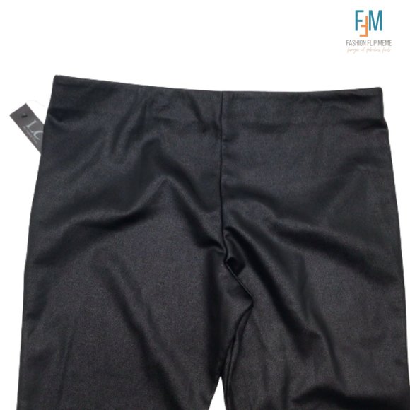 New! LC Laura Cruz Plus Size Faux Leather Pull-On Leggings Pants - Picture 6 of 7